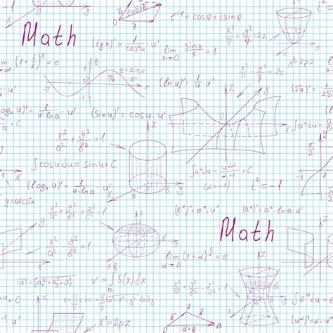 Premium Vector Math Science Vector Seamless Pattern With Handwritten