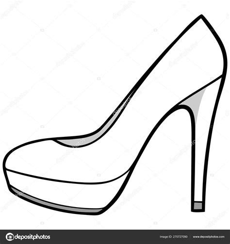 High Heels Illustration Cartoon Illustration Womens High Heels Shoe Stock Vector Image By