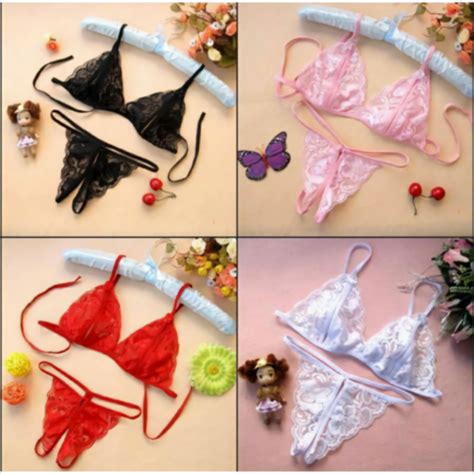Best Item Lingerie Set Thong Wanita Seksi Open Crotch Bra Set Gstring Lingerie Lazada Indonesia