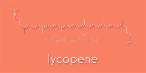 Lycopene Red Tomato Pigment Molecule Skeletal Formula Stock Photo