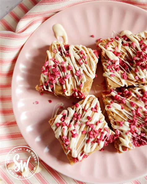 White Chocolate Raspberry Blondies Sew White