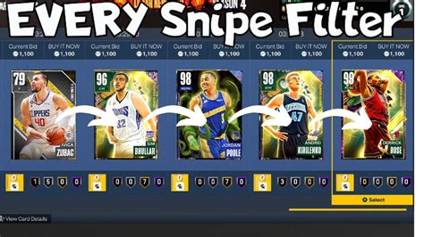 Every Snipe Filter In Nba K Myteam Youtube