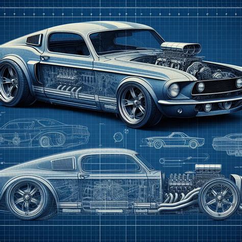 Car Blueprints Tumbler Wrap