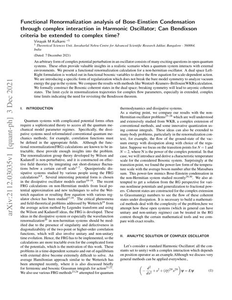 PDF Functional Renormalization Analysis Of Bose Einstien Condensation