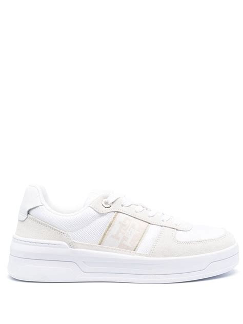 Tommy Hilfiger Panelled Leather Sneakers White Farfetch Uk