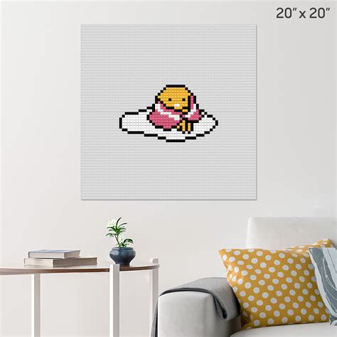 Gudetama Pixel Art Wall Poster Build Your Own With Bricks Brik