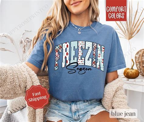 Freezin Season Comfort Colors Cute Winter Trendy Winter Womens T