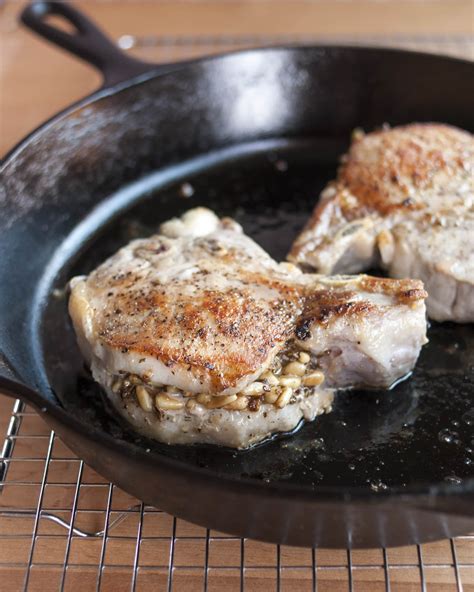 Recipe Pork Chops Stuffed With Pine Nuts Porcini Mushrooms And Pecorino Kitchn