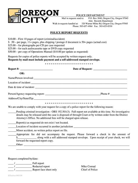 Oregon city police incident reports: Fill out & sign online | DocHub