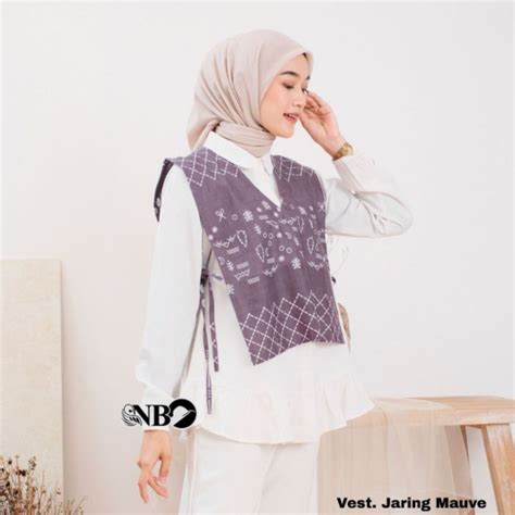 Jual Vest Batik Wanita Modern Rompi Outer Katun Rompi Batik Outer