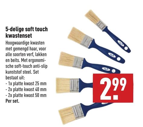 5 Delige Soft Touch Kwastenset Aanbieding Bij ALDI