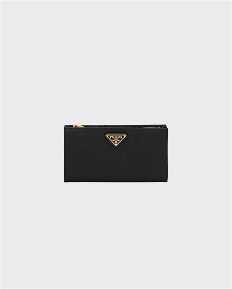 Black Large Saffiano Leather Wallet Prada