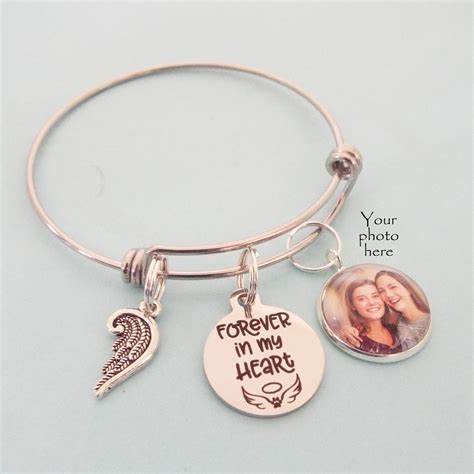 In Memory Of A Loved One Charm Bracelet Custom Photo Memorial Etsy