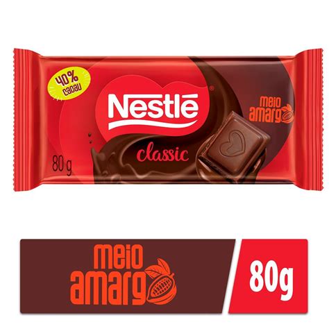 Chocolate Em Barra Classic Cacau Meio Amargo G Nestl