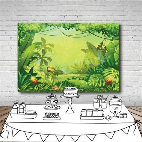 Lywygg X Ft Thin Vinyl Animation Jungle Photography Backdrops Backdrop