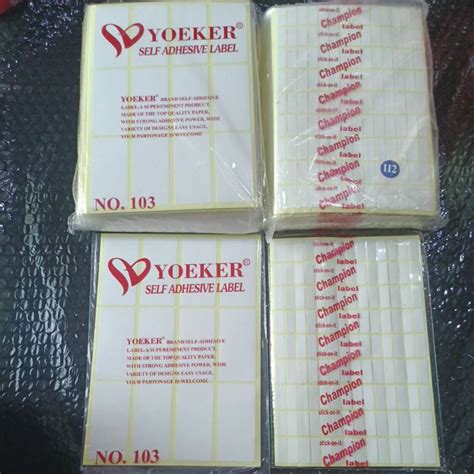 Jual Sticker Undangan Label Yoeker Dan Champion 103 Harga Label 112 1