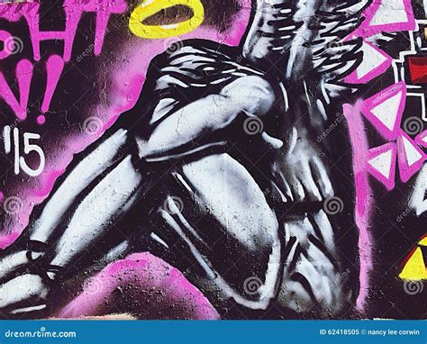 Graffiti Angel Editorial Image Image 62418505