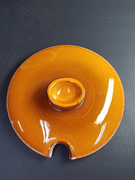 vintage soup tureen beauce pottery coll cartier   orange etsy canada