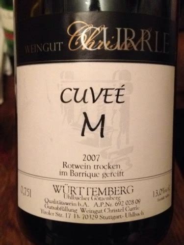 Weingut Christel Currle Cuv E M Trocken Rotwein Vivino