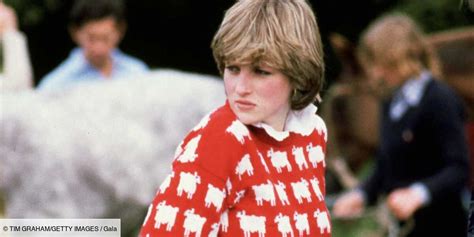 Lady Diana Son C L Bre Pull Rouge Imprim De Moutons Vendu Aux