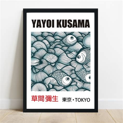 Bold Fish Digital Art Print Yayoi Kusama Inspired Japanese Etsy