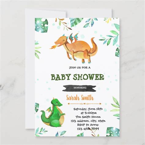 Dragon Baby Shower Invitation Zazzle