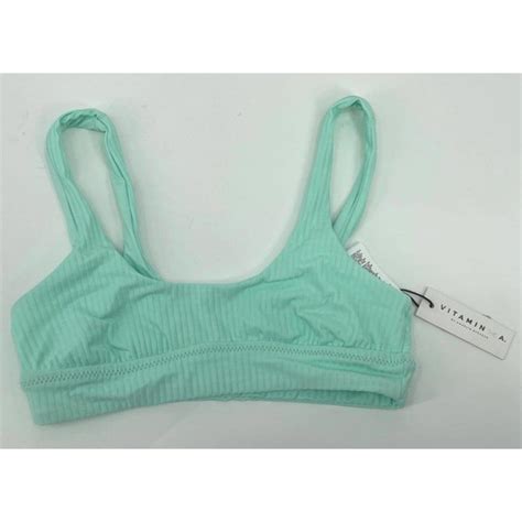 Vitamin A Swim Vitamin A Top Bikini Bra Sienna Mint Ribbed Sz Xs New Nwt N Poshmark