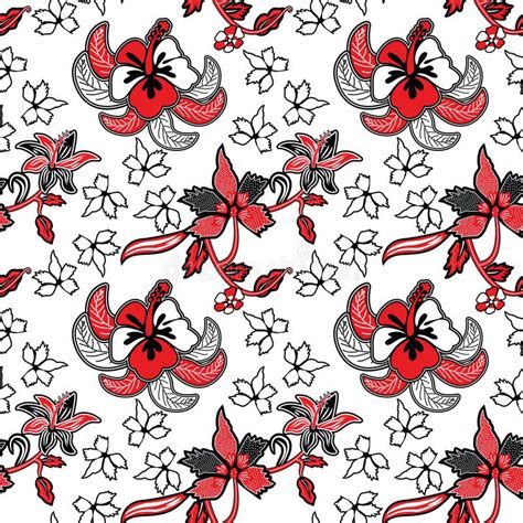 Seamless Pattern With Floral Illustration Vector With Classical Motif