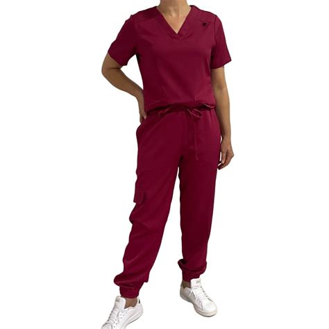 Conjunto Pijama Cirúrgico Scrub Confort Marsala Elo7