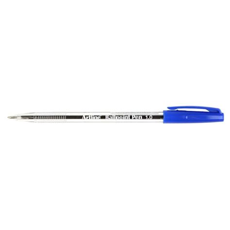 Artline Capped Ballpoint Pen Clear Barrel Standard Dye Ink Blue X