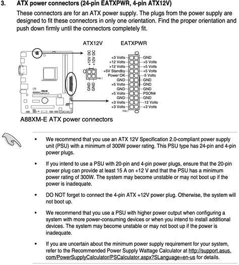 Motherboard with 4 pin ATX 12 connector, and power-supply with cable ...