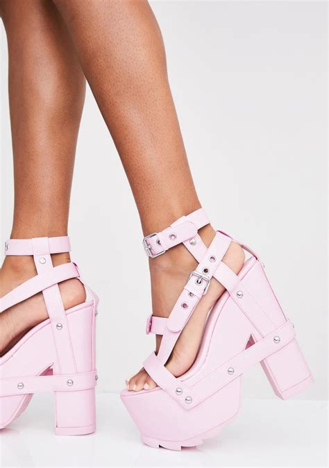 Y R U Pink Nightcall Platform Heels Dolls Kill