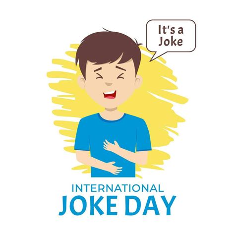 Man Laughs Out Loud At Jokes Vector Illustration International Joke