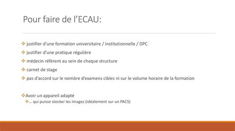 L Chographie Pour Lurgentiste Quelles Formations Ppt T L Charger