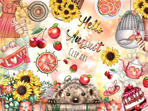 August Summer Clipart