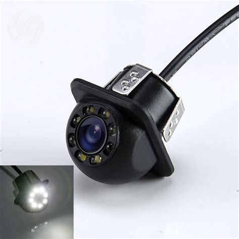 Car Rear View Camera With LED Mini Waterproof Black Car Parking