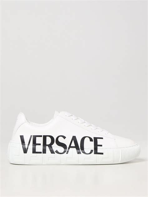 Versace La Greca Sneakers In Leather Shopstyle