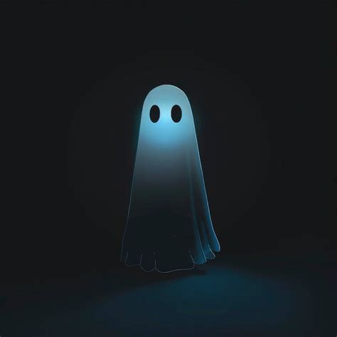 Premium Photo The Ghostly Figure Floating In Darkness Glowing With