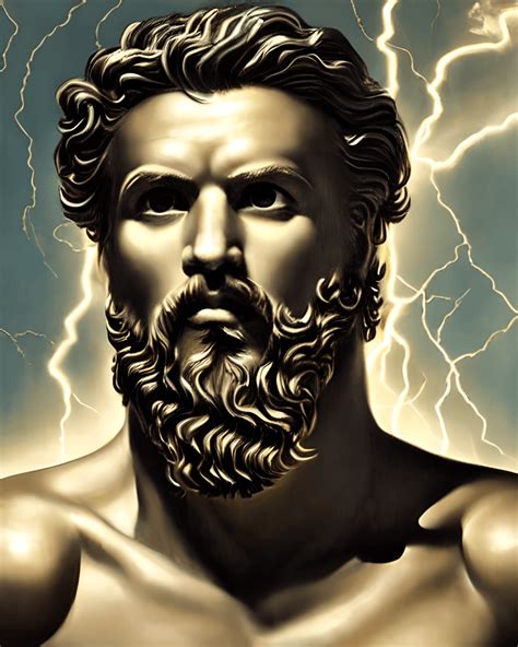 A Portrait Of The Greek God Zeus · Creative Fabrica