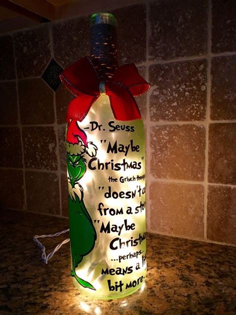 Dr Seuss The Grinch Christmas Wine Bottle Light Christmas Wine