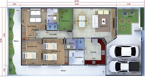 Plantas De Casas Com 3 Quartos 60 Projetos