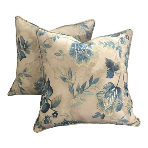 Floral Decorative Pillows - A Pair | Chairish