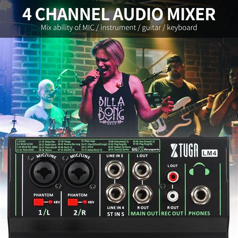 Xtuga Channel Audio Mixer Lm Portable Mini Sound Mixing Console With