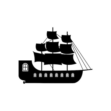 Premium Vector Caravel Sailboat Nautical Icon