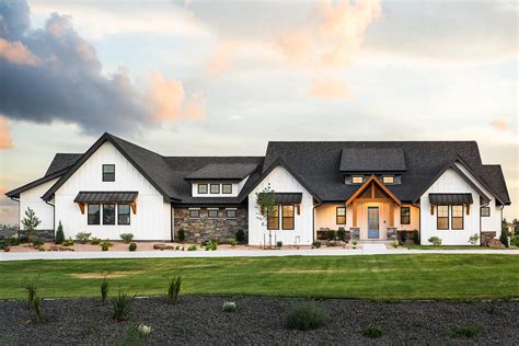 Mountain Ranch Home Plan With Theater In Optional Lower Level 95177rw