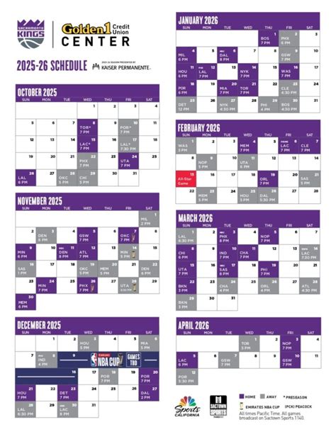 sacramento kings release   regular season schedule
