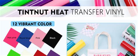 Tintnut Heat Transfer Vinyl Bundle With 12 Colors 12 X 10 HTV Vinyl