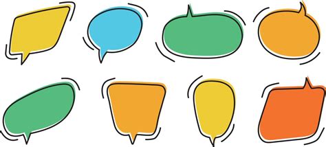 Hand Drawn Speech Bubbles Set Of Cute Speech Bubble In Doodle Style