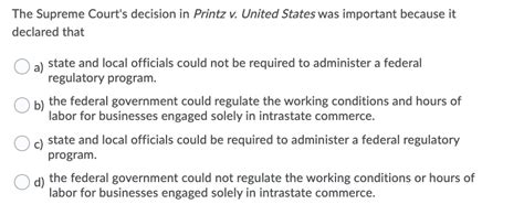 The Supreme Courts Decision In Printz V United