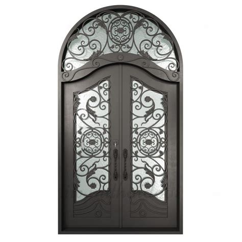 Denver 72″ X 132″ Medium Copper Double Entry Wrought Iron Door Left Hand Inswing Bighorn Iron